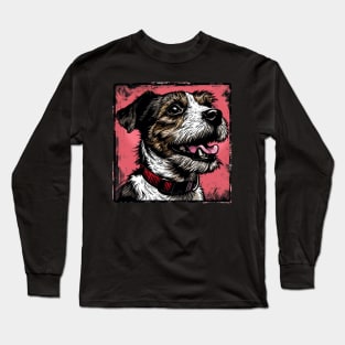 Retro Art Jack Russell Terrier Dog Lover Long Sleeve T-Shirt